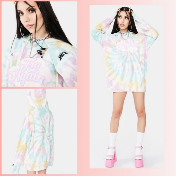 🌈 BSM by Samii Ryan Try Again Tie Dye Hoodie 🌈 - Picture 1 of 5